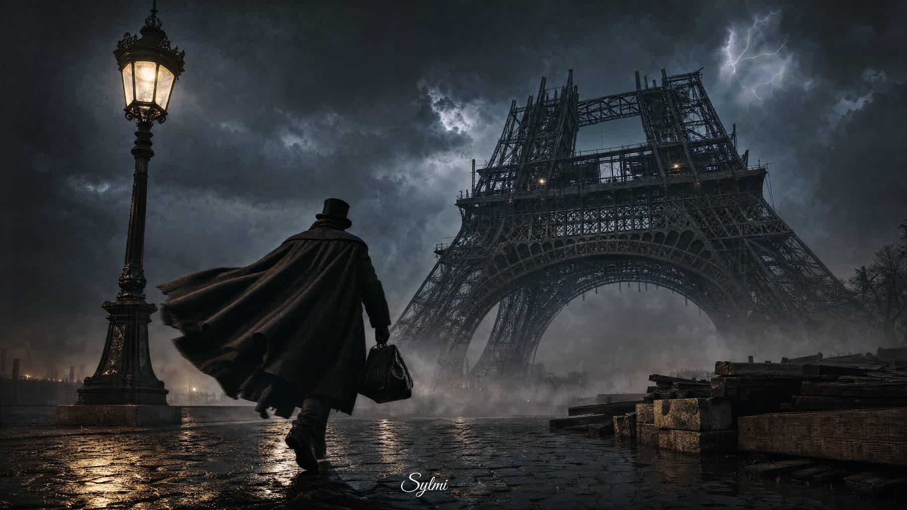 Jack the Ripper — sylmi-art-photo-jack-leventreur-tour-eiffel-construction-1888 par Sylmi