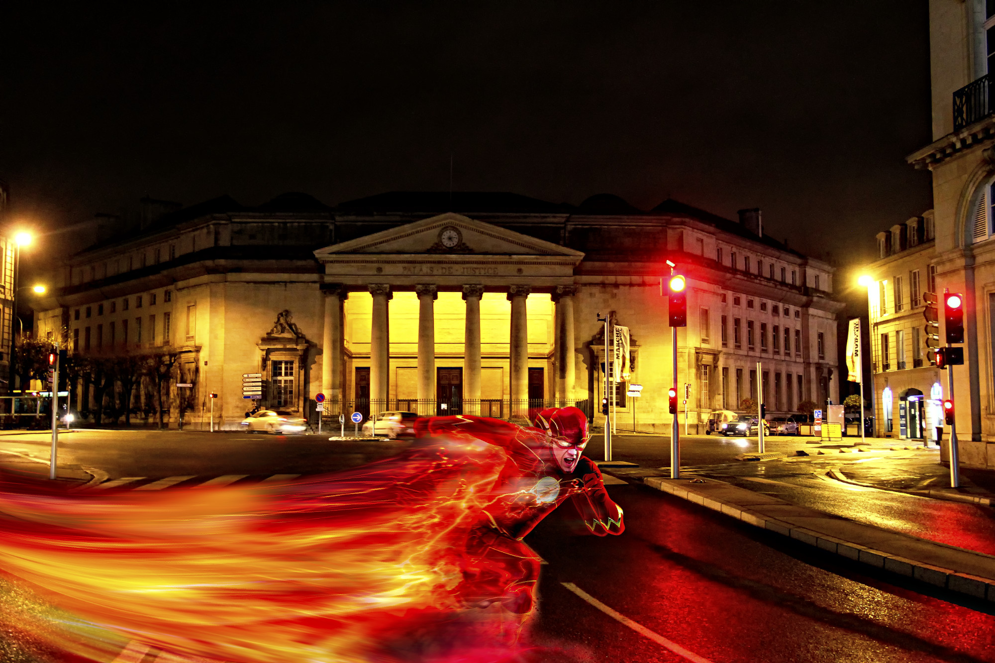 The Flash à Caen (Place Fontette) — création art digital par Sylmi