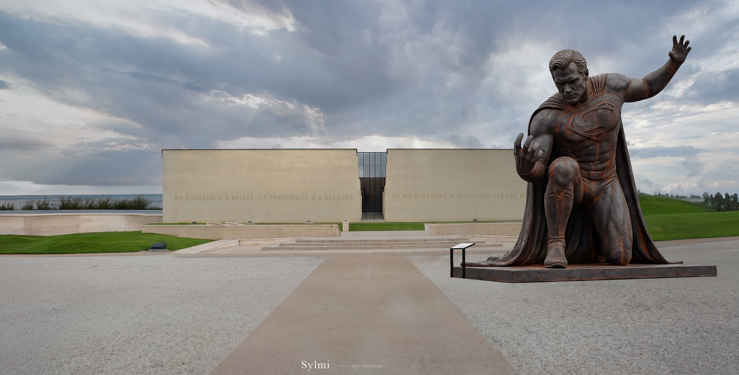 Superman gardien du Mémorial de Caen, tirage Fine Art Sylmi